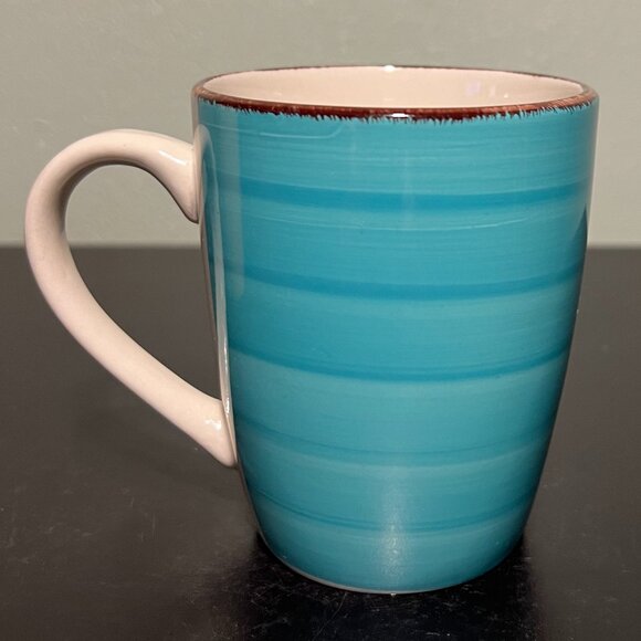 Set of 3 ROYAL NORFOLK Stoneware Mugs ~ Blue, Yellow & Aqua ~ Greenbrier - Picture 5 of 14